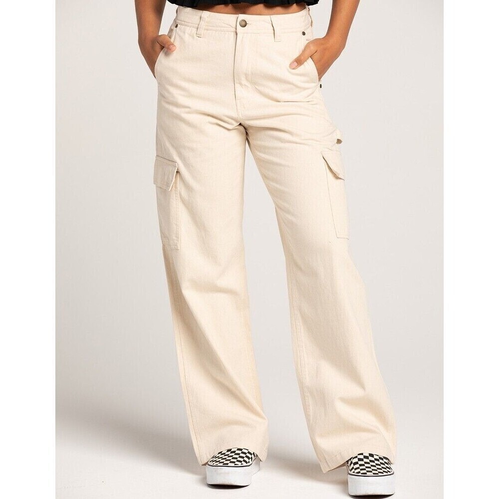 Women's ROXY Off White Lefty Cargo Pants Size XL WORN ONCE! - Picture 3 of 16